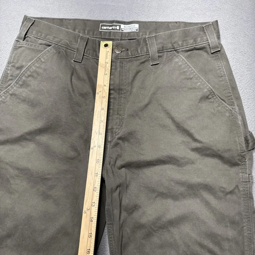 Carhartt Carpenter Relaxed Twill Utility Work Pants Mens‎ Sz 34x34 (32x33) Olive